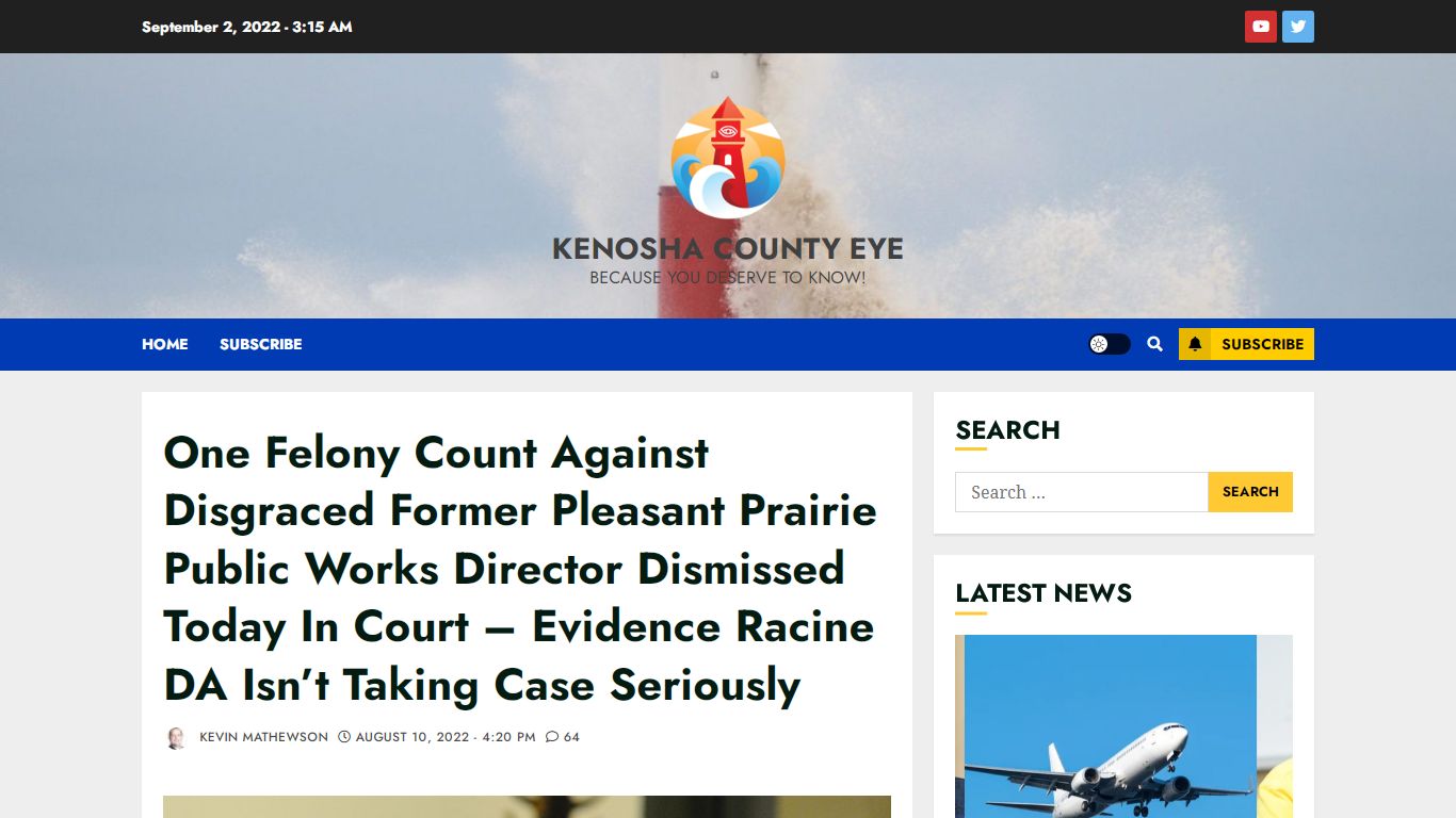 One Felony Count Against Disgraced Former Pleasant Prairie Public Works ...
